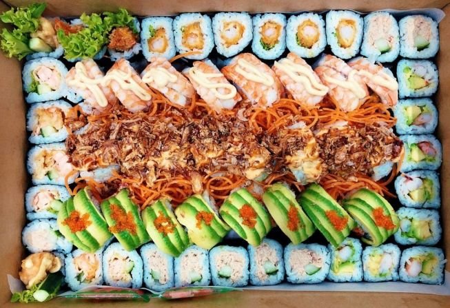 The Sushi platter - 56 pieces - Fully Cooked +Sesame