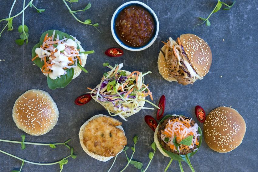 Katsu chicken slider with kewpie mayo, cabbage slaw 