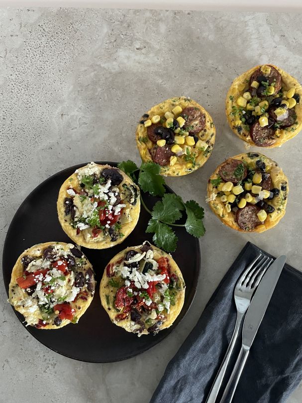 Mediterranean Frittata roast capsicum, zucchini, olives, feta & spring onion v / gf / nf