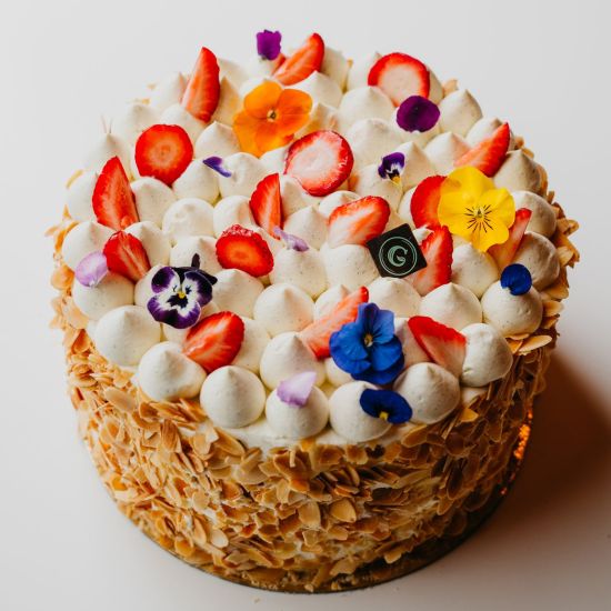 Strawberries & Cream Chiffon Cake