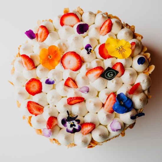 Strawberries & Cream Chiffon Cake