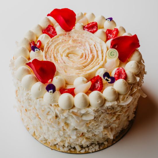 Raspberry & Lychee Chiffon Cake