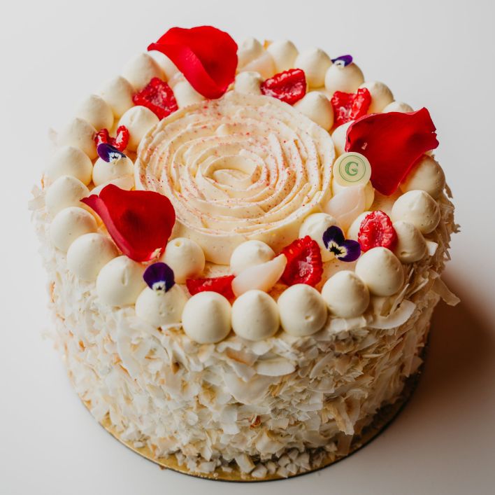 Raspberry & Lychee Chiffon Cake