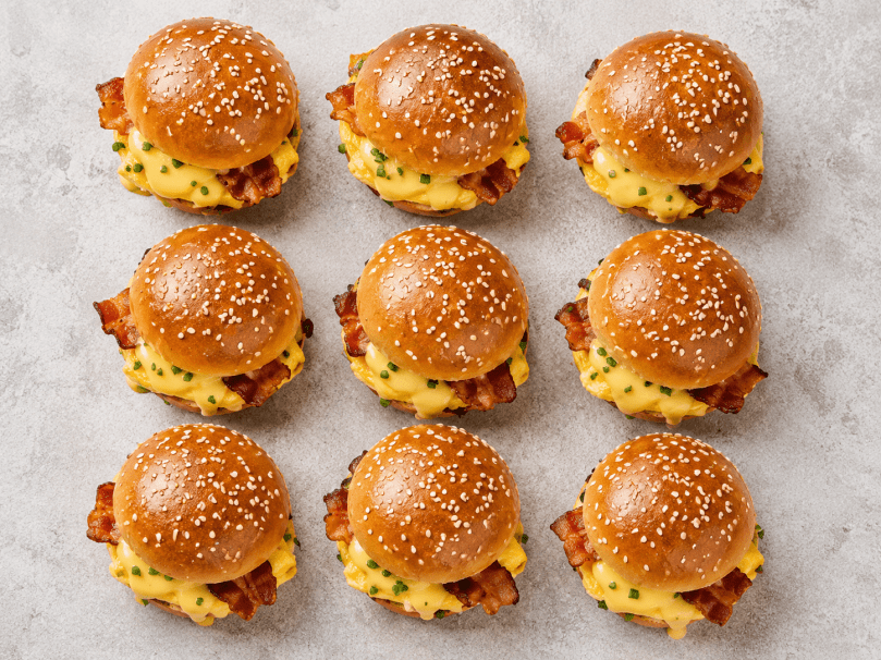 Bacon, Egg, Hollandaise & Chive Sliders