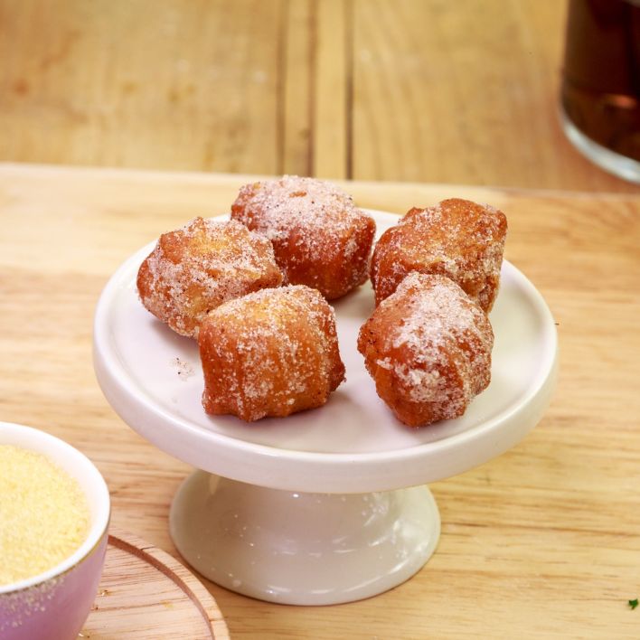 Mini Zeppole: 50 pieces, bite size.