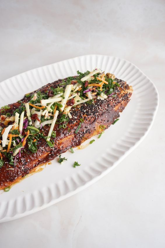 Miso, Honey & Soy Glazed Side of Salmon