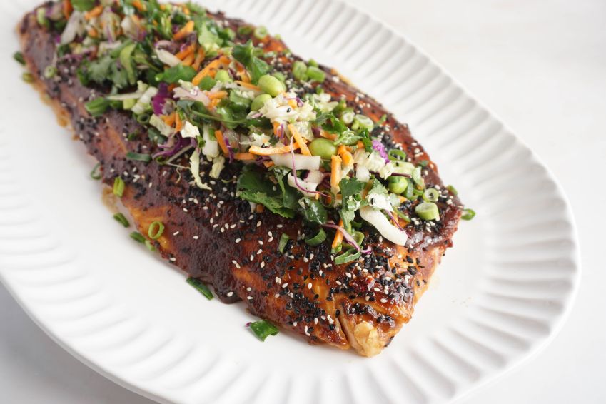 Miso, Honey & Soy Glazed Side of Salmon
