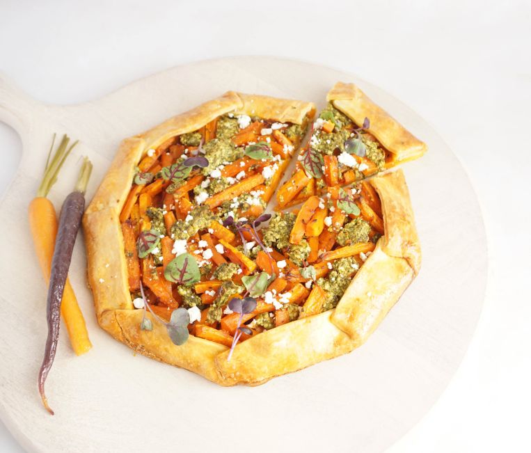 Harissa Roasted Carrot & Feta Galette