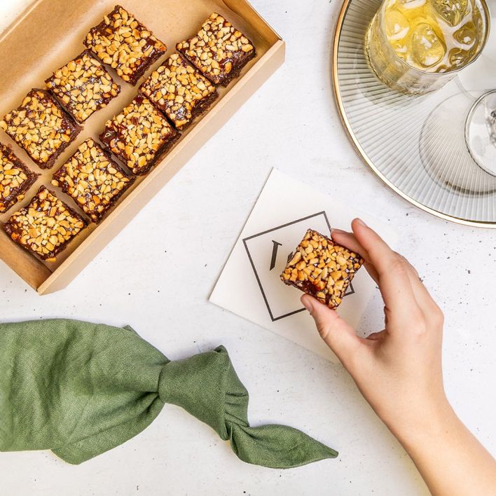 Box of Dulce de Leche & Peanut Brownies