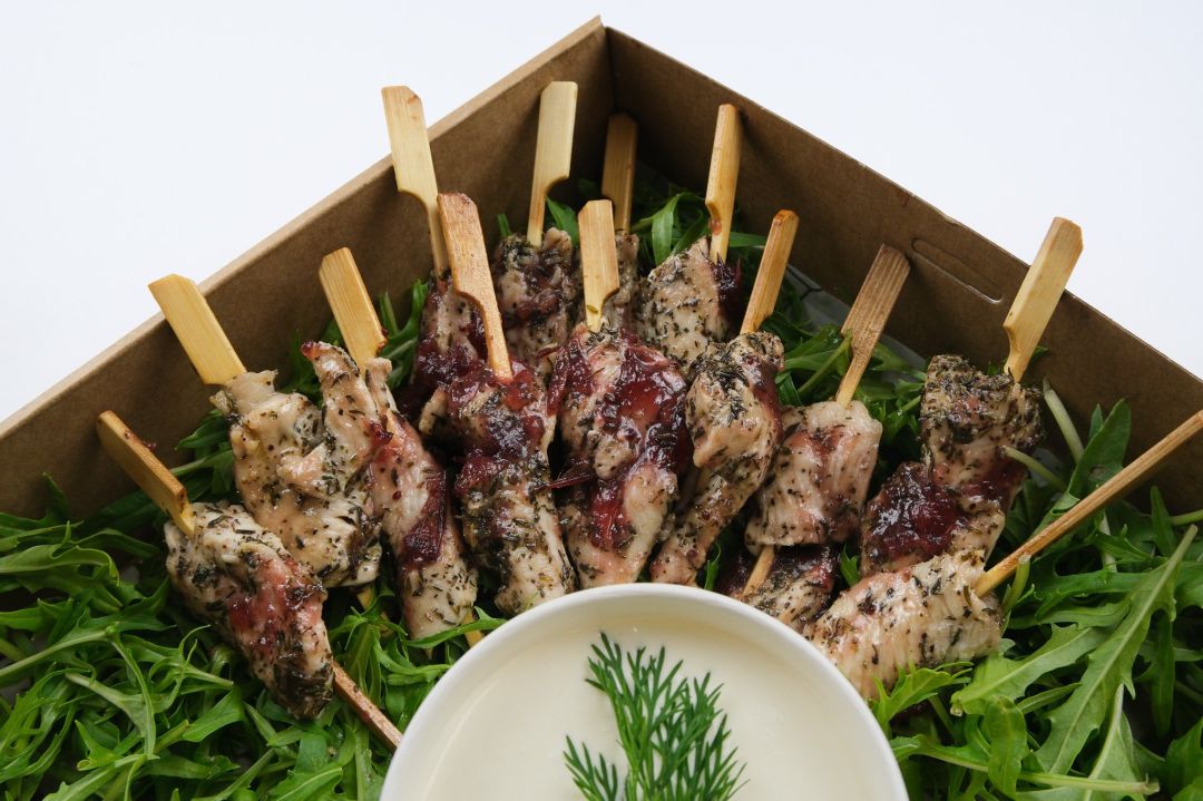 Cranberry Glazed Chicken Skewers