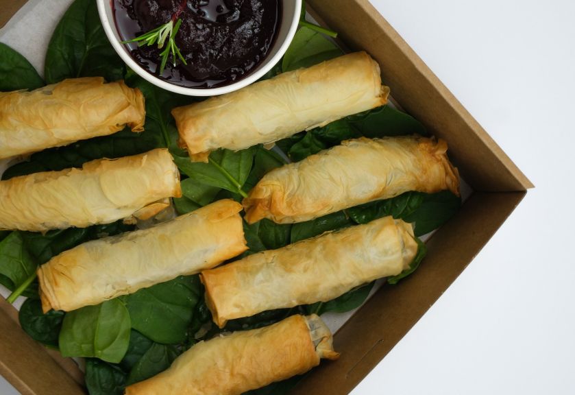 Spinach, Feta & Cranberry Cigars